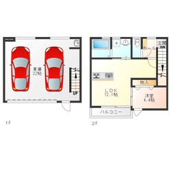 Garage position　鹿沼の物件間取画像